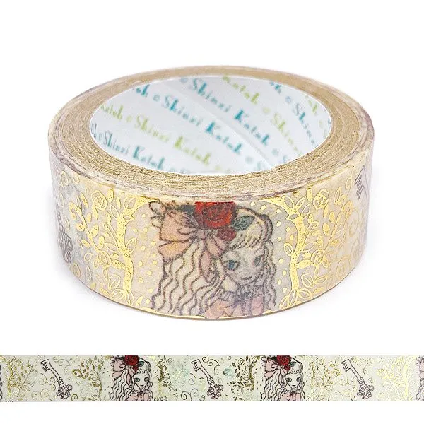 Alice in Wonderland Series Gold Foil Washi Tape - The Tiny Key