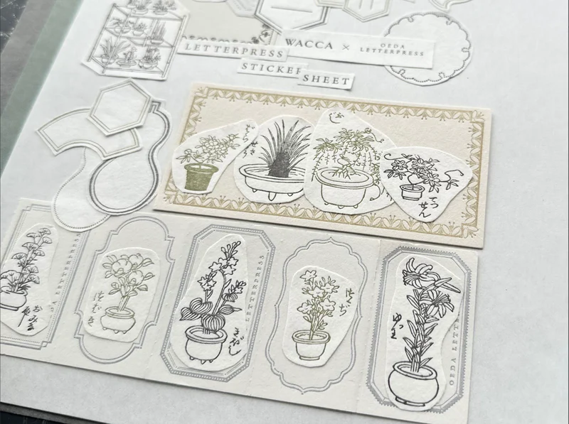 Letterpress Sticker Sheet Collaboration with Wacca Japan - EDO Gardening