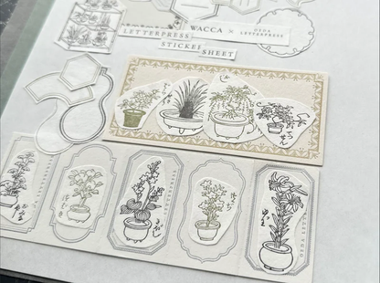 Letterpress Sticker Sheet Collaboration with Wacca Japan - EDO Gardening