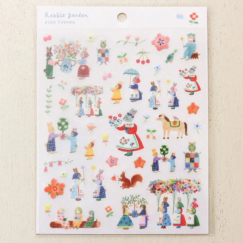 PET Sticker Series design by Aiko Fukawa - Rabbit Garden