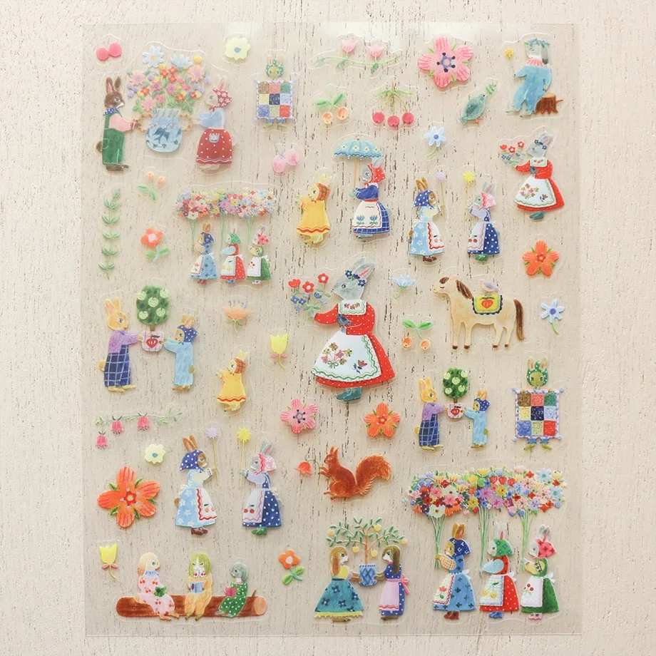 PET Sticker Series design by Aiko Fukawa - Rabbit Garden