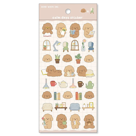 Calm Days Gold Foil Sticker Series - Toy Poodle