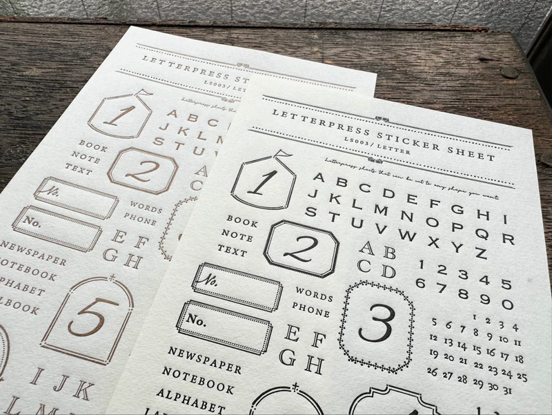 Letterpress Sticker Sheet - Letter