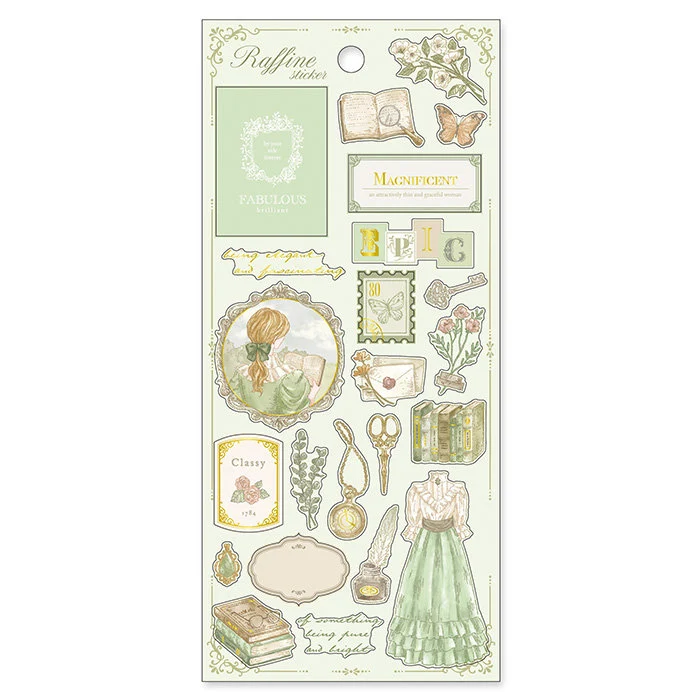 Raffine Gold Foil Sticker - Mist Green