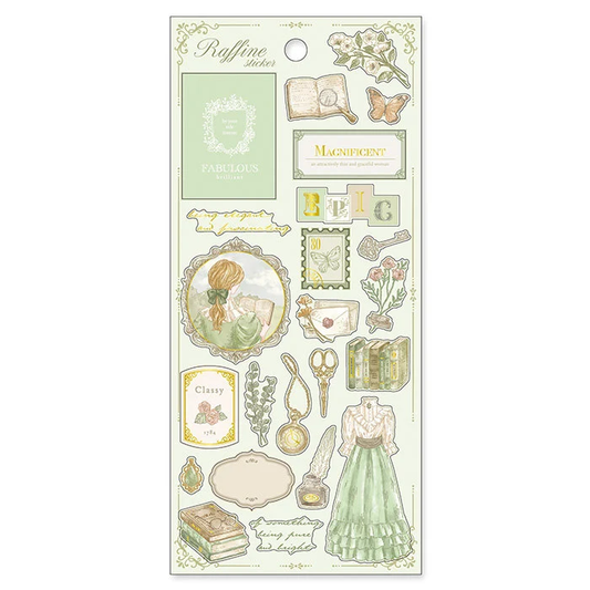 Raffine Gold Foil Sticker - Mist Green