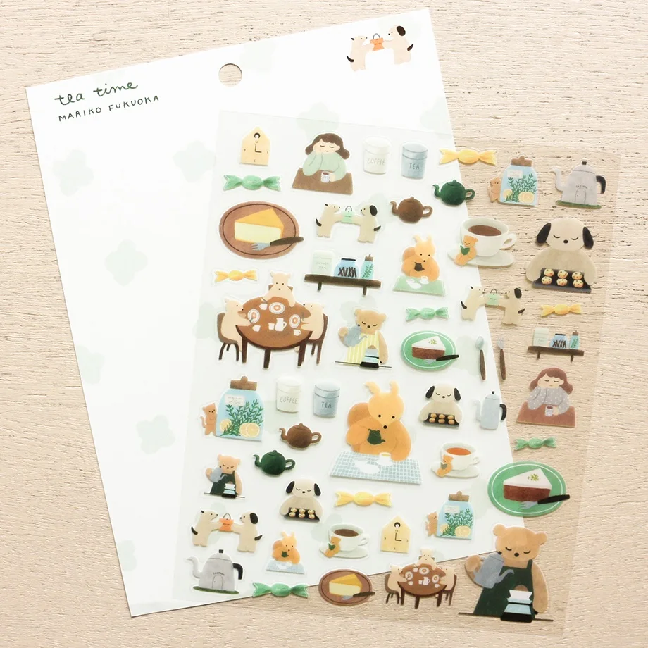 PET Sticker Series design by Maniko Fukuoka - Tea Time