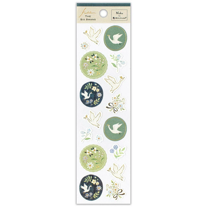 Michikusa Series Gold Foil Sticker - Swans