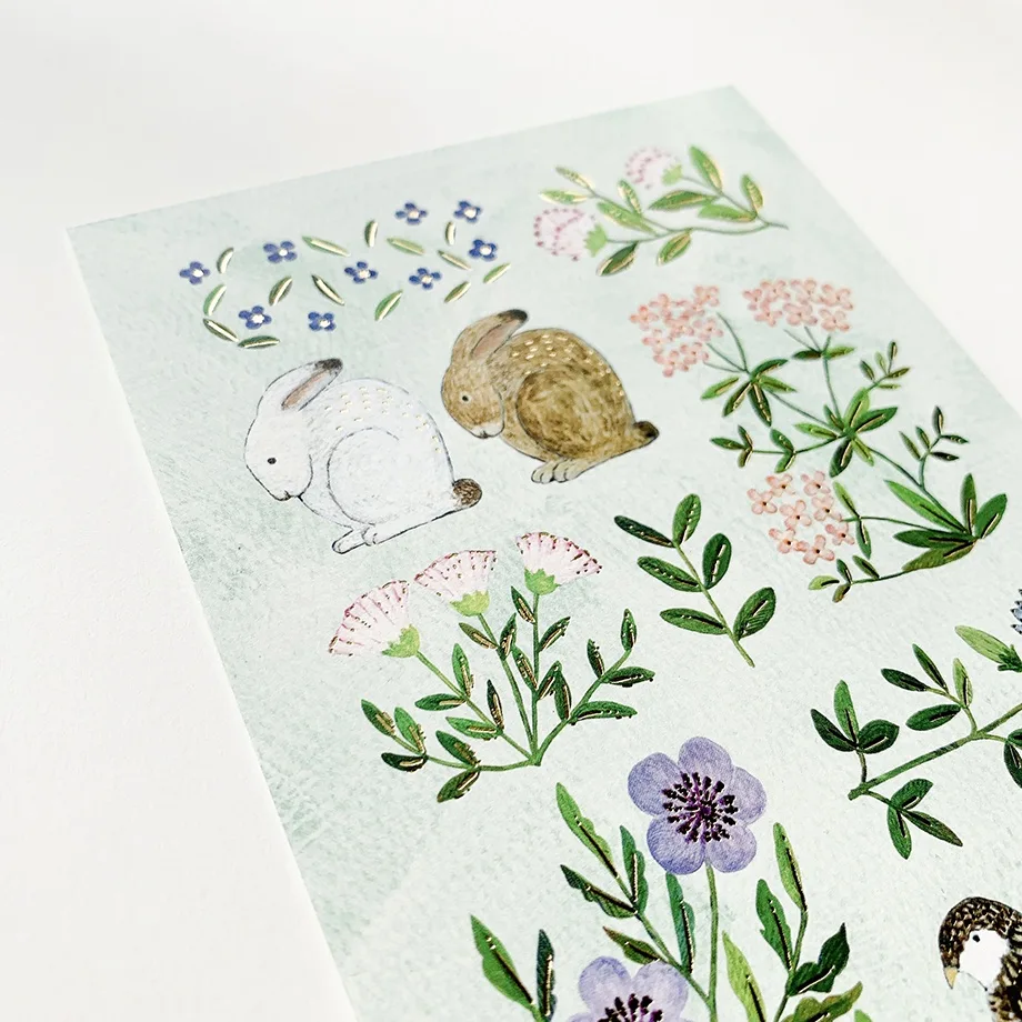 Foil Postcard Set designed by Asano Midori - Fleur