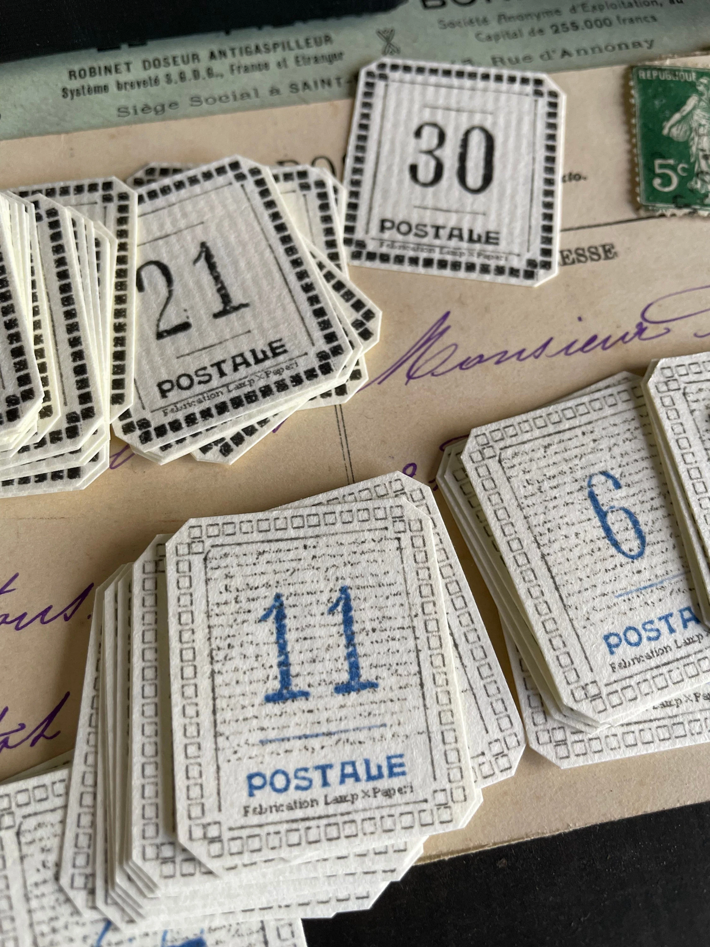 Handmade Postale Sticker - Number