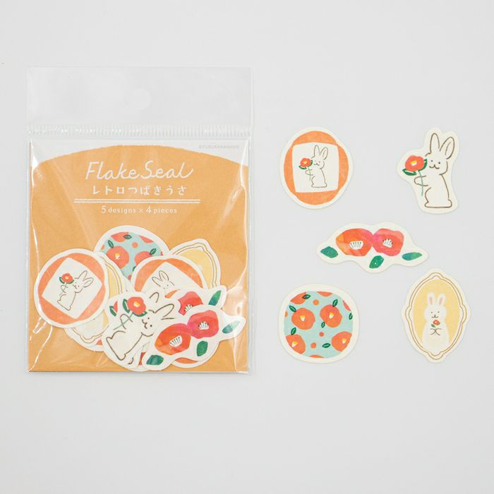 Japanese Washi Flake Sticker Bag - Vintage Rabbit