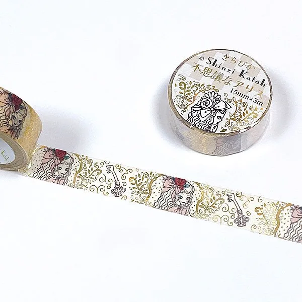 Alice in Wonderland Series Gold Foil Washi Tape - The Tiny Key