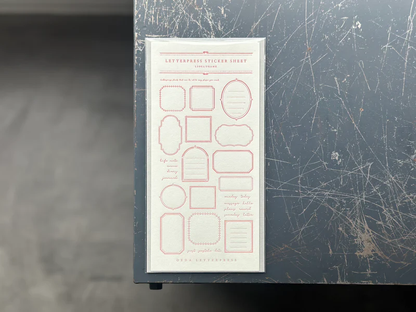 Letterpress Sticker Sheet - Frame