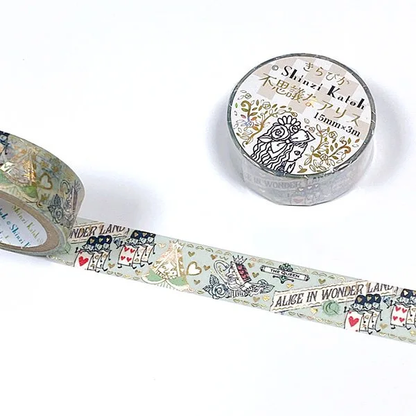 Alice in Wonderland Series Gold Foil Washi Tape - Queen of Hearts