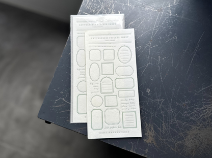Letterpress Sticker Sheet - Frame