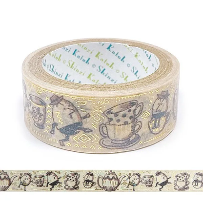 Alice in Wonderland Series Gold Foil Washi Tape - Humpty Dumpty