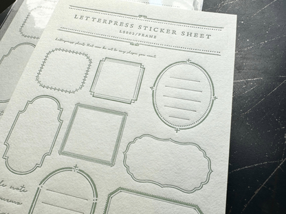 Letterpress Sticker Sheet - Frame