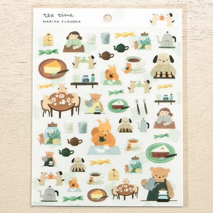 PET Sticker Series design by Maniko Fukuoka - Tea Time