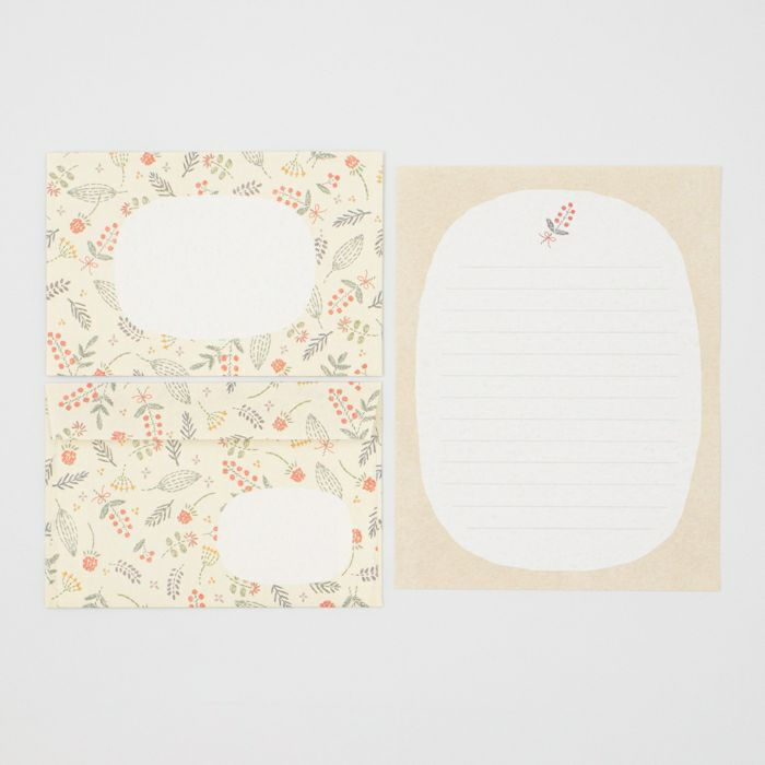 Japanese Washi Letter Writing Set Series - Floral Embroidery