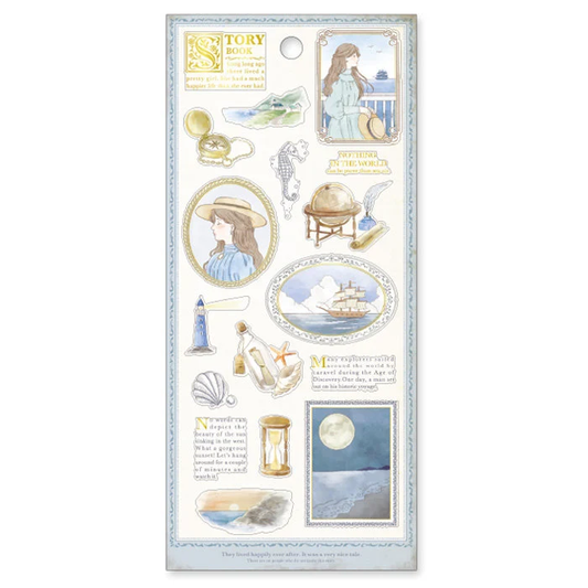 Story Book Gold Foil Sticker Series - Sea Side