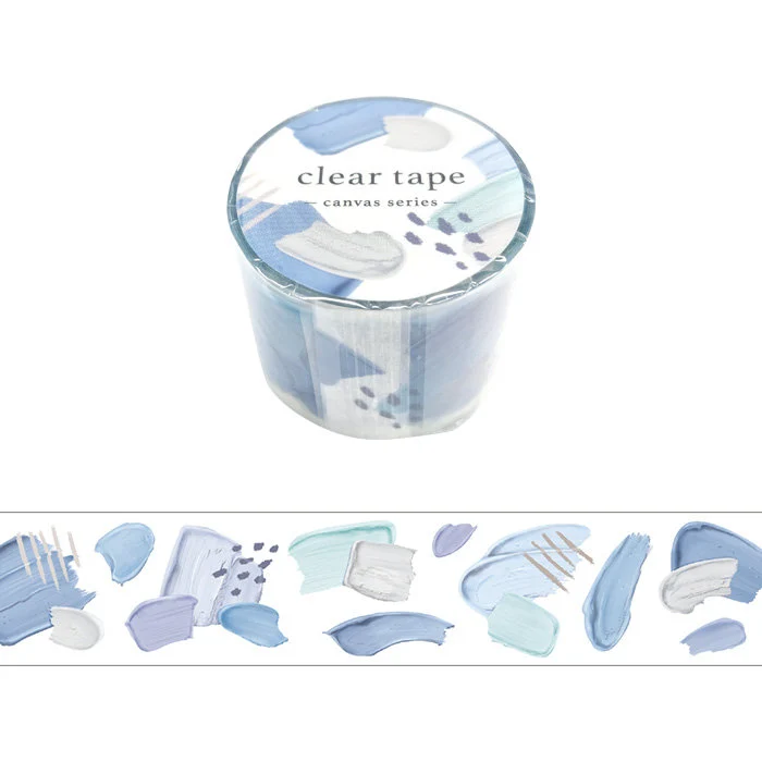 Canvas Series Clear Tape - Blue pattern