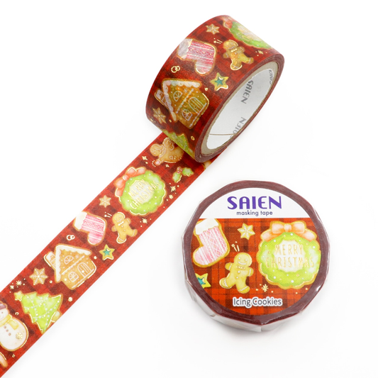 Saien Christmas Limited Series Gold Foil Washi Tape  - Icing Cookies