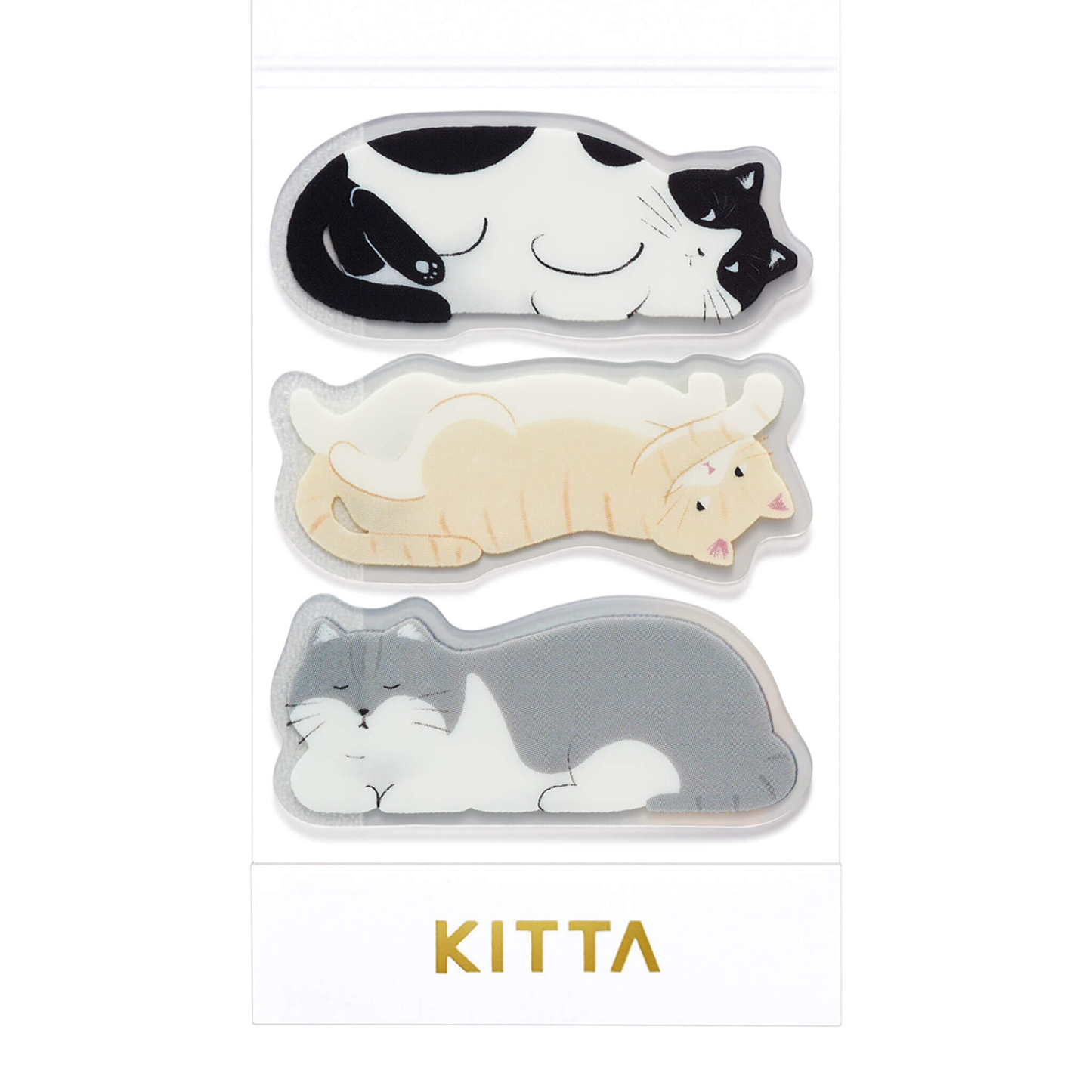 Hitotoki KITTA Clear Series PET Die Cut Portable Sticker - Cat