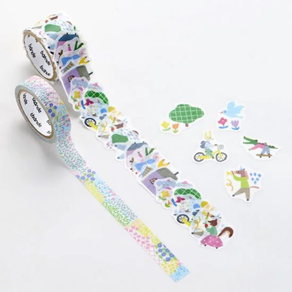 Washi Sticker Roll Series - Animal Town and Flower Garden