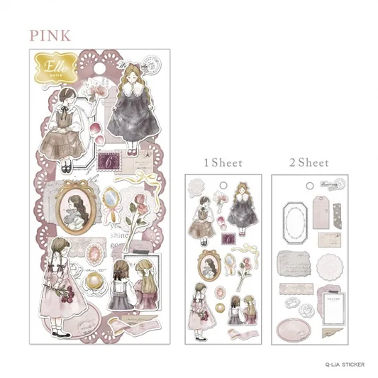 Elle Noire Gold Foil Sticker Series - Pink