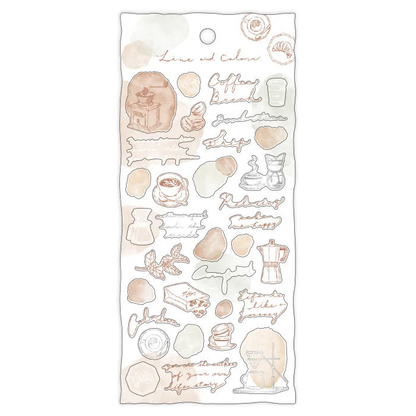 Line and Colors Sticker Series - Coffee