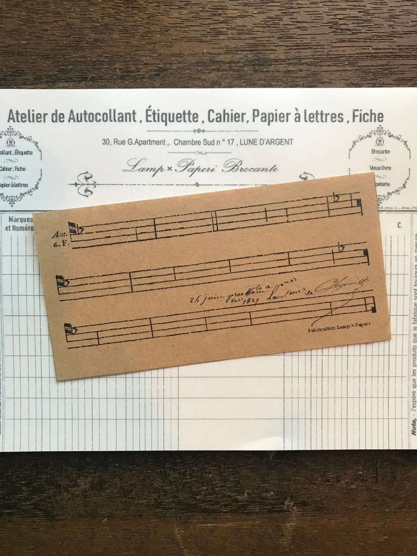 Handmade Vintage Music Memo - Papier à musique