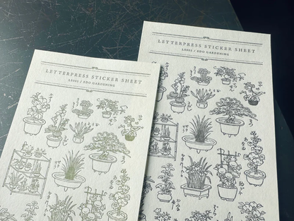 Letterpress Sticker Sheet Collaboration with Wacca Japan - EDO Gardening