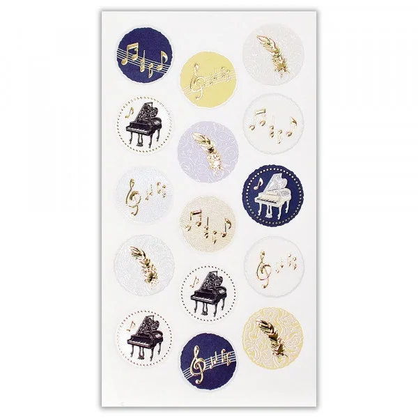 Foron Pearl Series Gold Foil Sticker - Piano