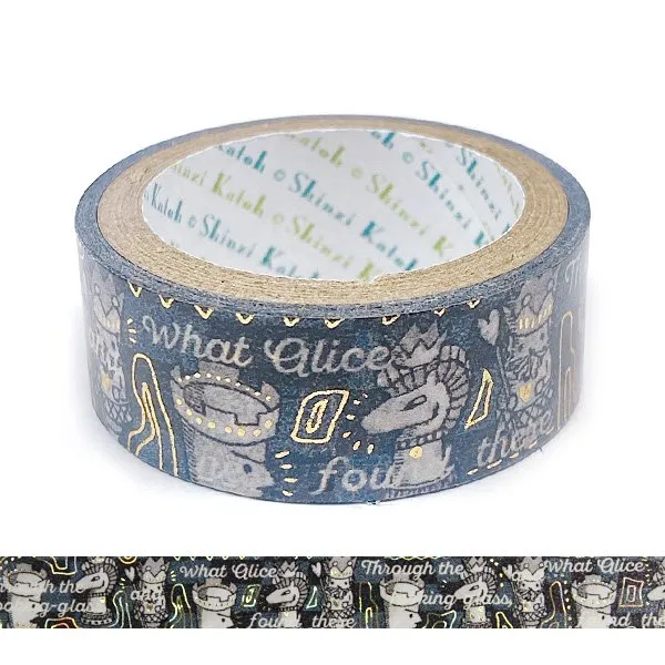 Alice in Wonderland Series Gold Foil Washi Tape - Chess