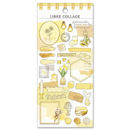 Libre Collage Gold Foil Sticker Series - Yellow