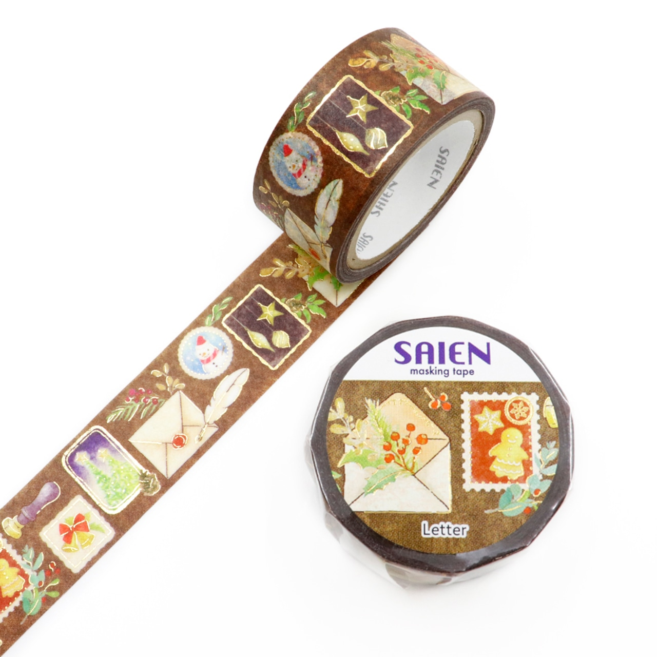 Saien Christmas Limited Series Gold Foil Washi Tape  - Letter