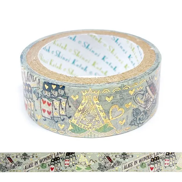 Alice in Wonderland Series Gold Foil Washi Tape - Queen of Hearts