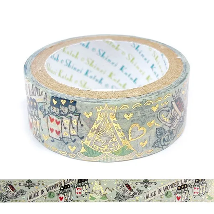 Alice in Wonderland Series Gold Foil Washi Tape - Queen of Hearts