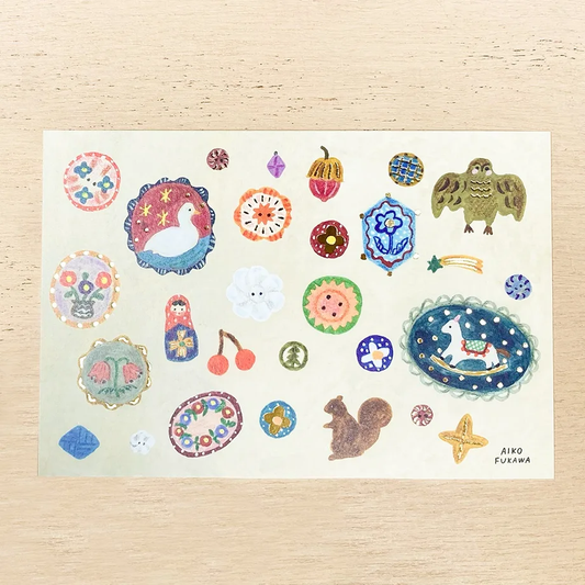 Foil Postcard Set designed by Aiko Fukawa - Brooch