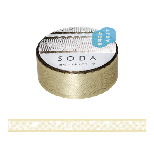 Hitotoki SODA Platinum Foil Die Cut Clear Tape Series - Lace Ribbon