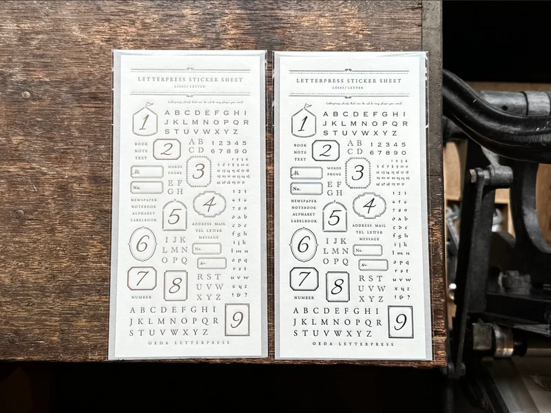 Letterpress Sticker Sheet - Letter