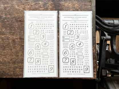Letterpress Sticker Sheet - Letter