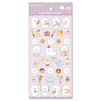 Calm Days Gold Foil Sticker Series - Bichon Frise