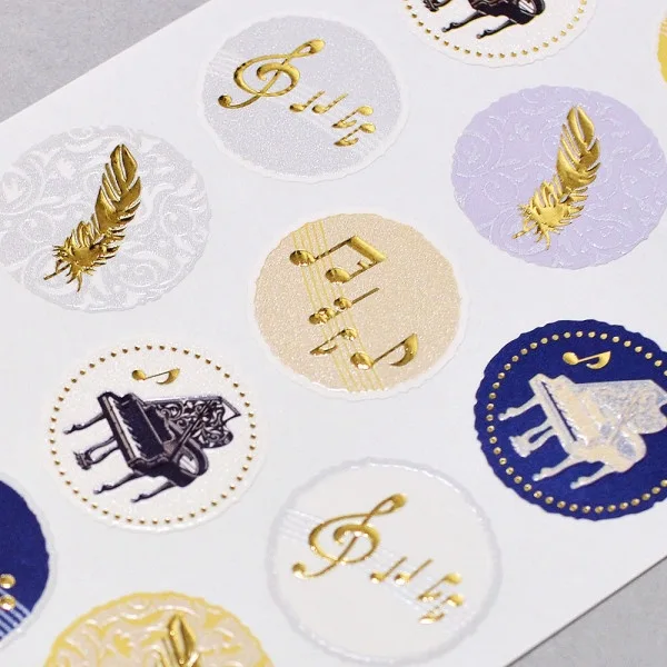 Foron Pearl Series Gold Foil Sticker - Piano