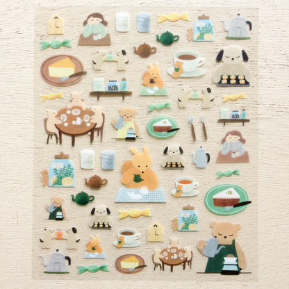 PET Sticker Series design by Maniko Fukuoka - Tea Time