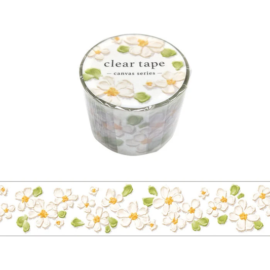 Canvas Series Clear Tape - White Flower