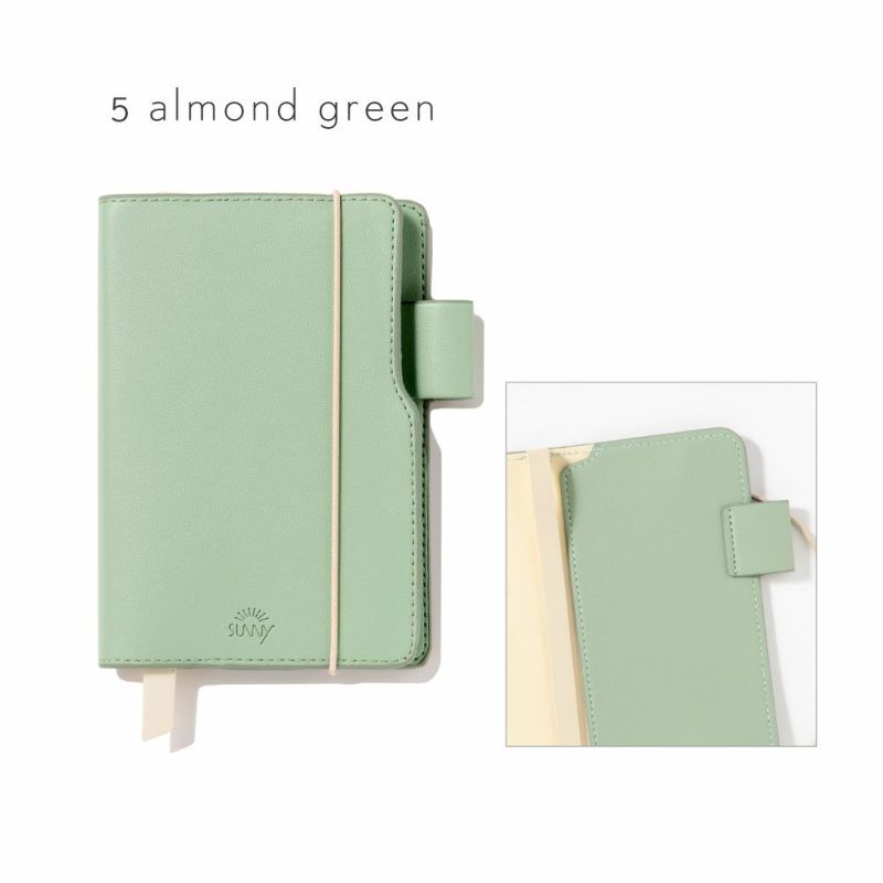 SUNNY Light Notebook A6 Slim size Diary  Planner free monthly - Almond Green