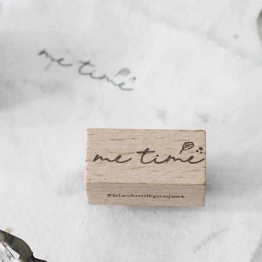 Me Time Series Rubber Stamp - Mini Word "me time"