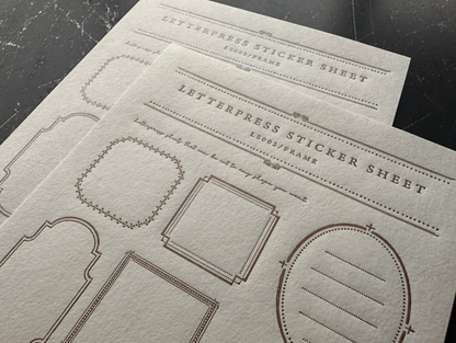 Letterpress Sticker Sheet - Frame Vol.2