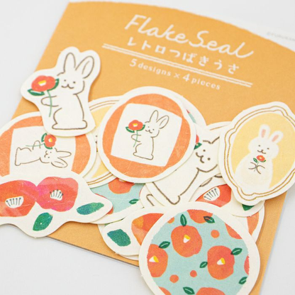 Japanese Washi Flake Sticker Bag - Vintage Rabbit