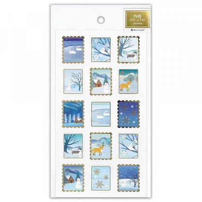 Foron Pearl Series Gold Foil Sticker - Large Snow Scene